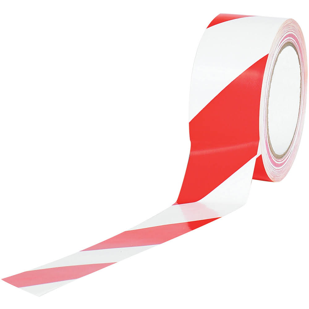 Red/White Striped Vinyl Safety Tape W250001