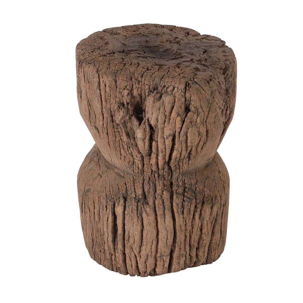 Antique Carved Round Wooden Stool H88796