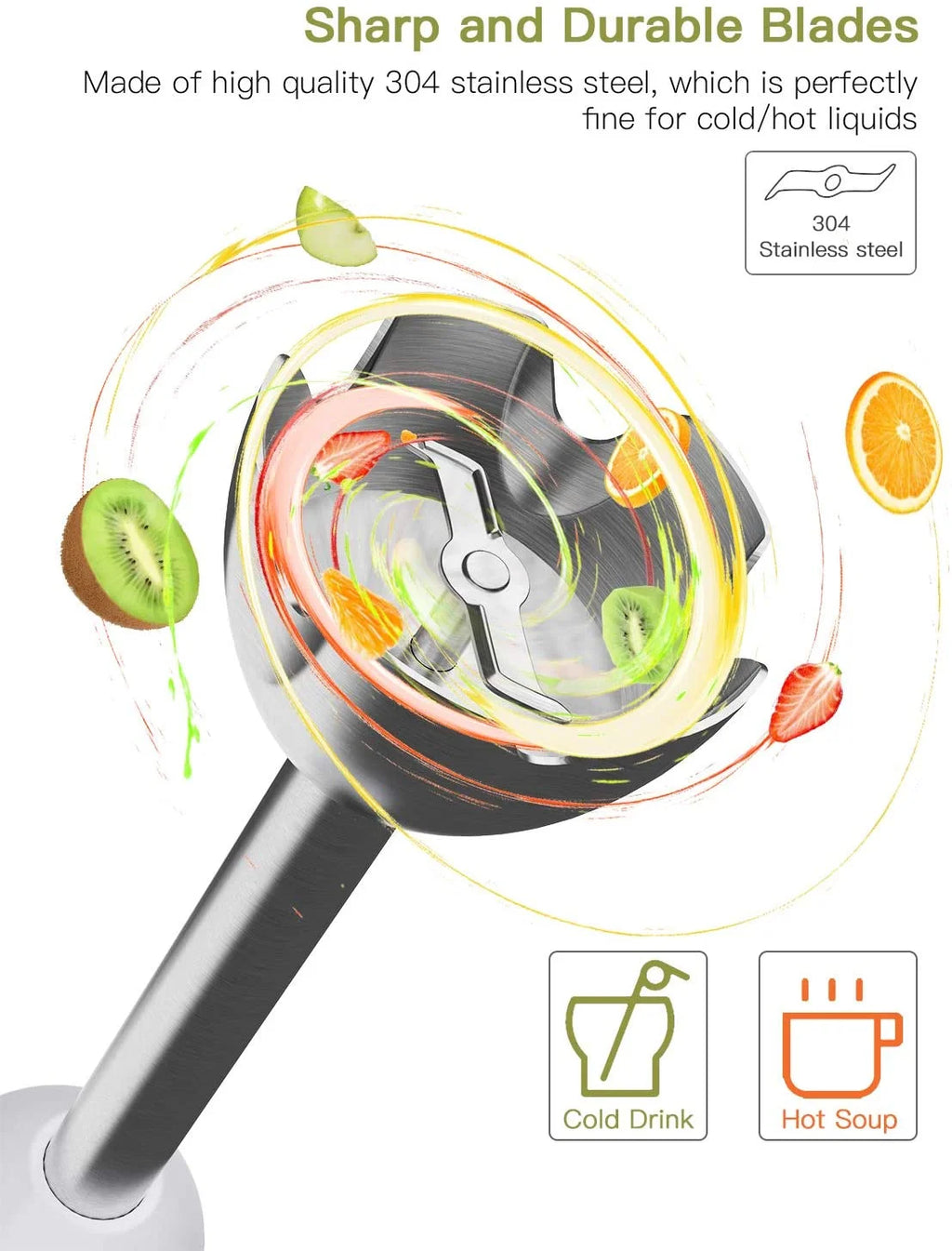 White 6 Speed Immersion Hand Blender with 600Ml Beaker V421699