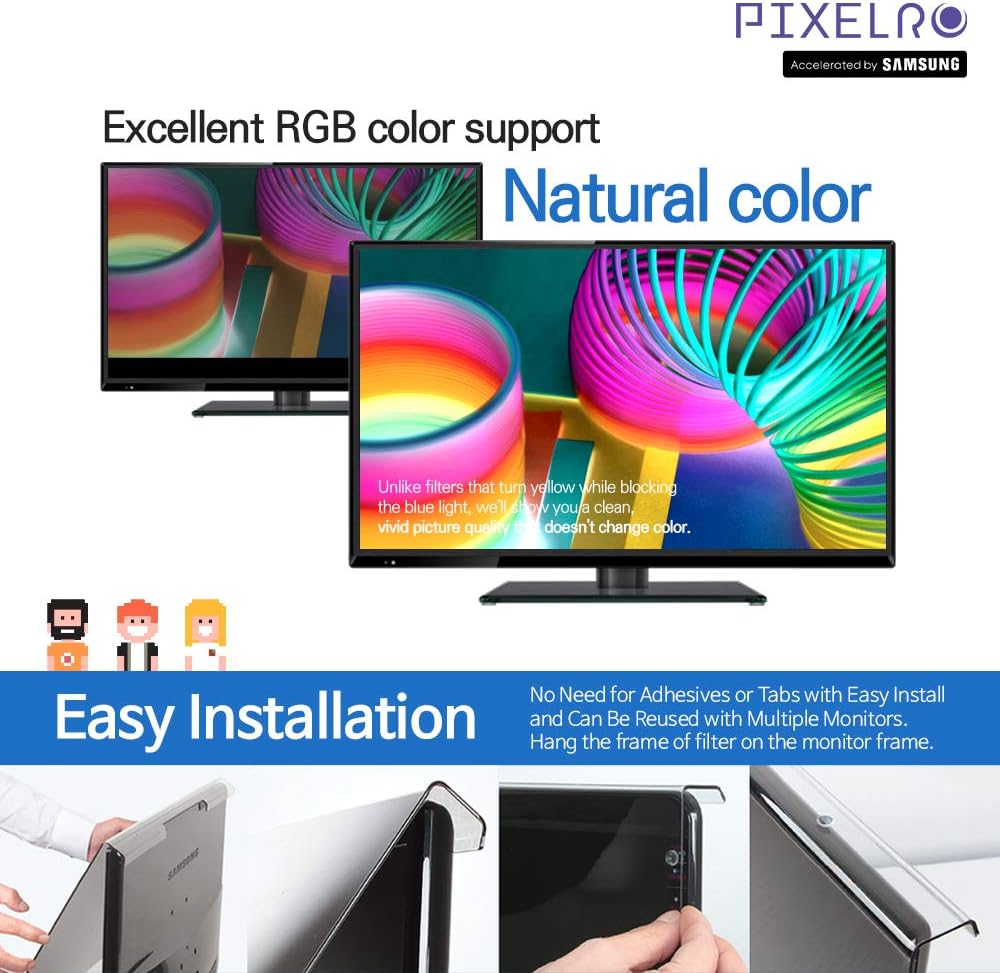 Blue Light Blocking Screen Protector 24 inch Pack of 2 B7930