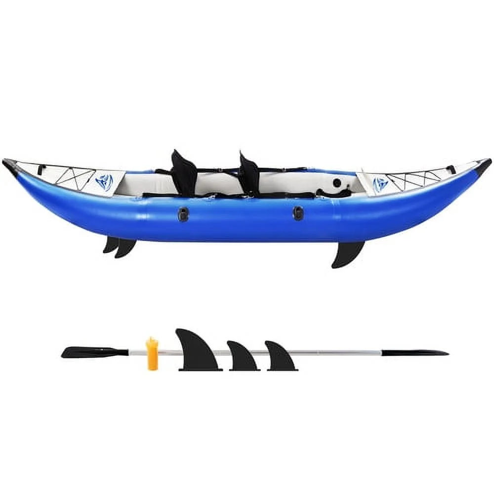 Blue Inflatable Kayak Set 2 Person with Paddle & Air Pump F49414