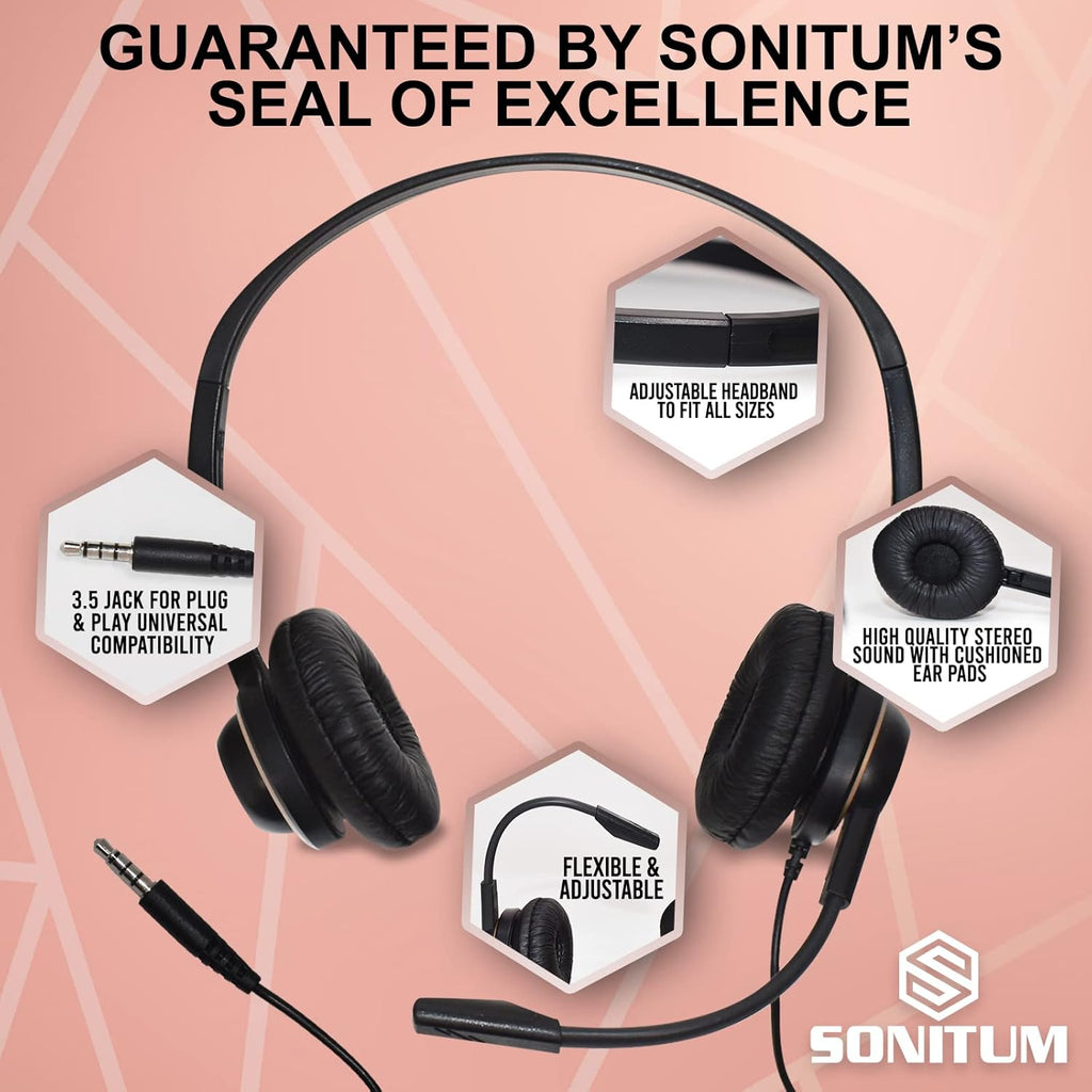 10 Pack Noise Canceling Over-Ear Computer Headset With Microphone G10204
