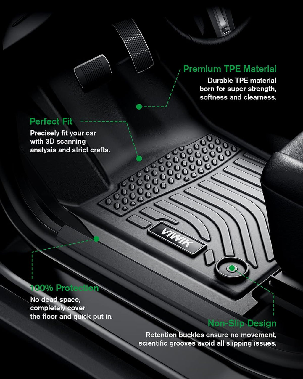 TPE All Weather Floor Liners for RAV4 1st and 2nd Row R1290