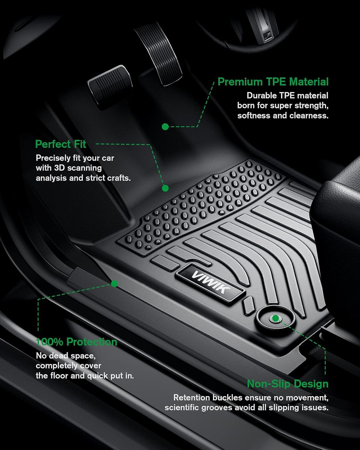 TPE All Weather Floor Liners for RAV4 1st and 2nd Row R1290