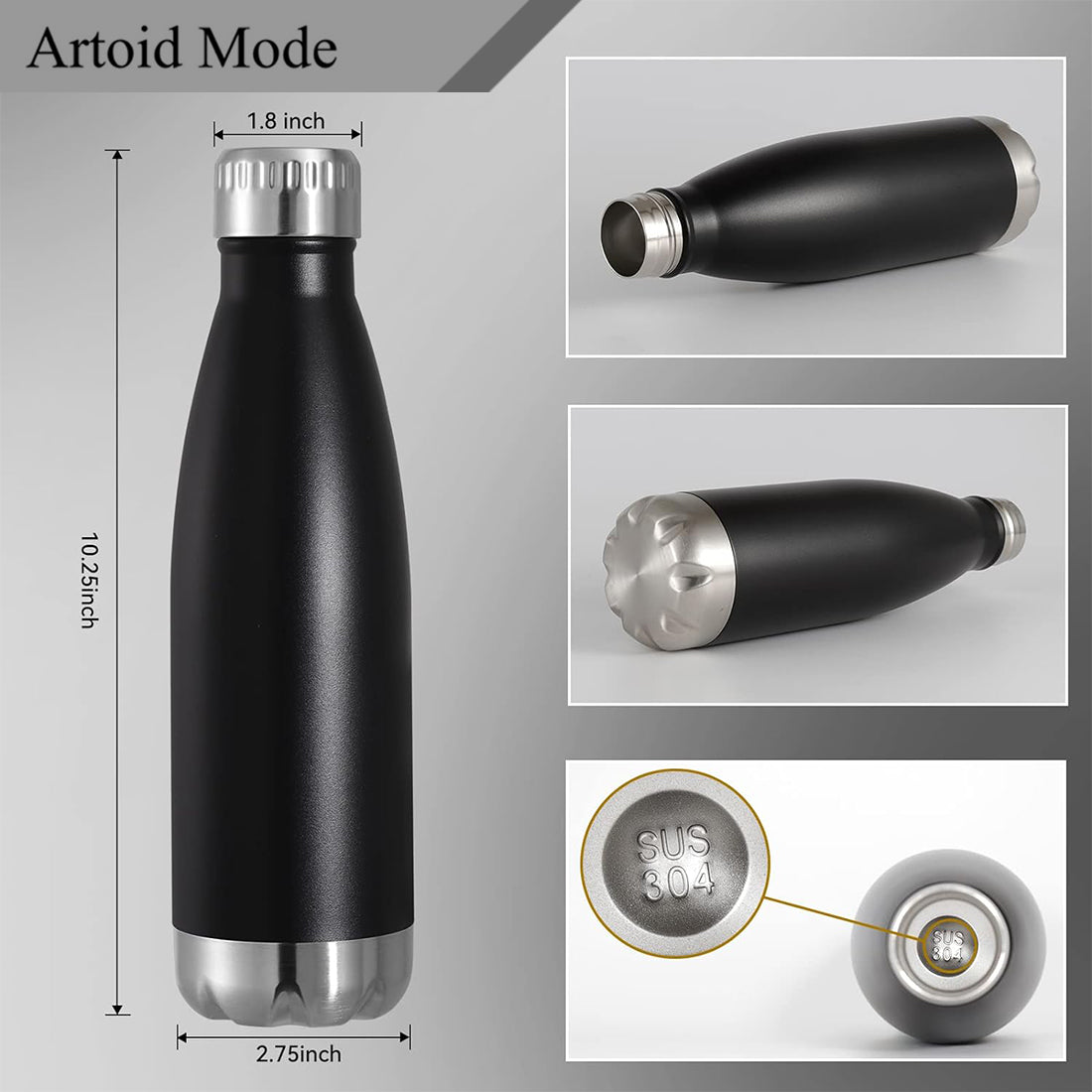 17oz Stainless Steel Double Wall Insulated Water Bottle F296