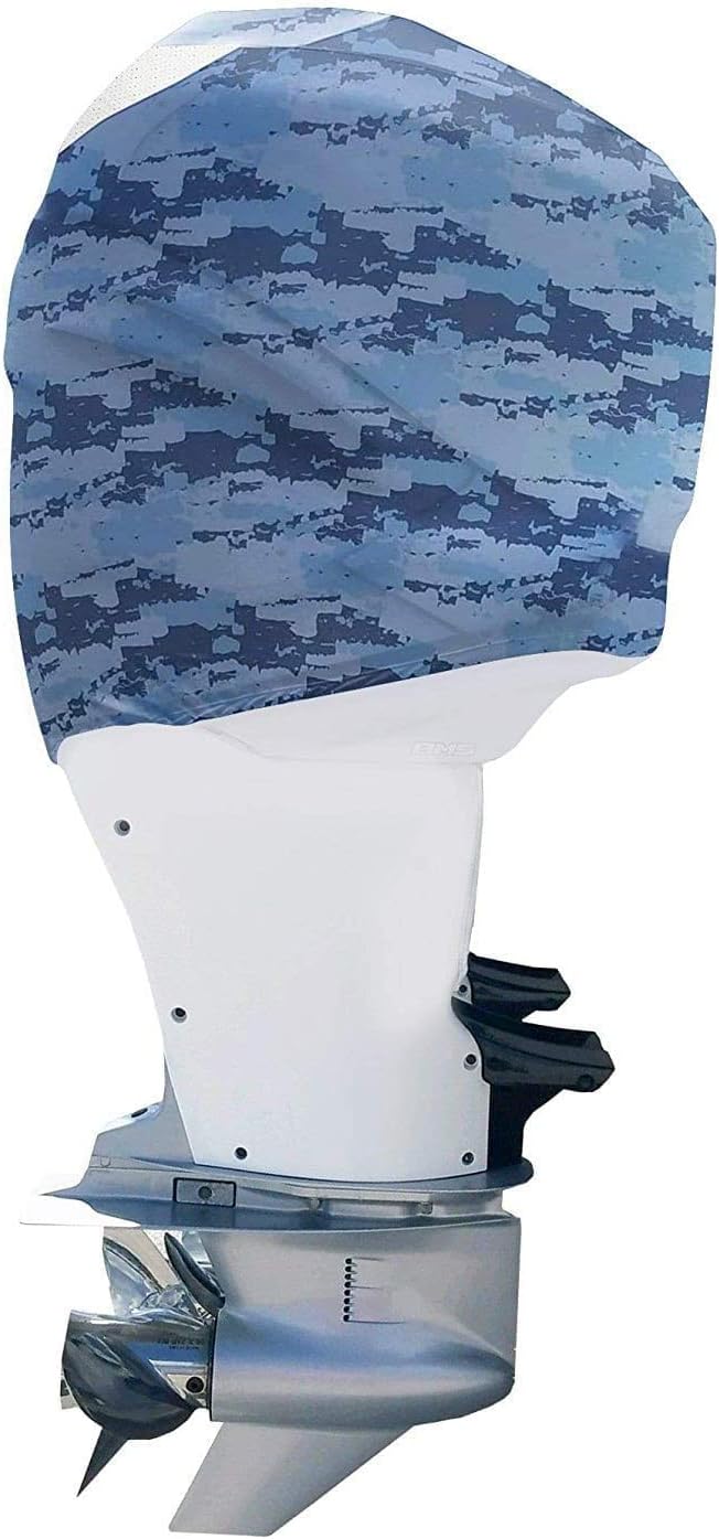 Blue Digital Camo Outboard Motor Cover P375058