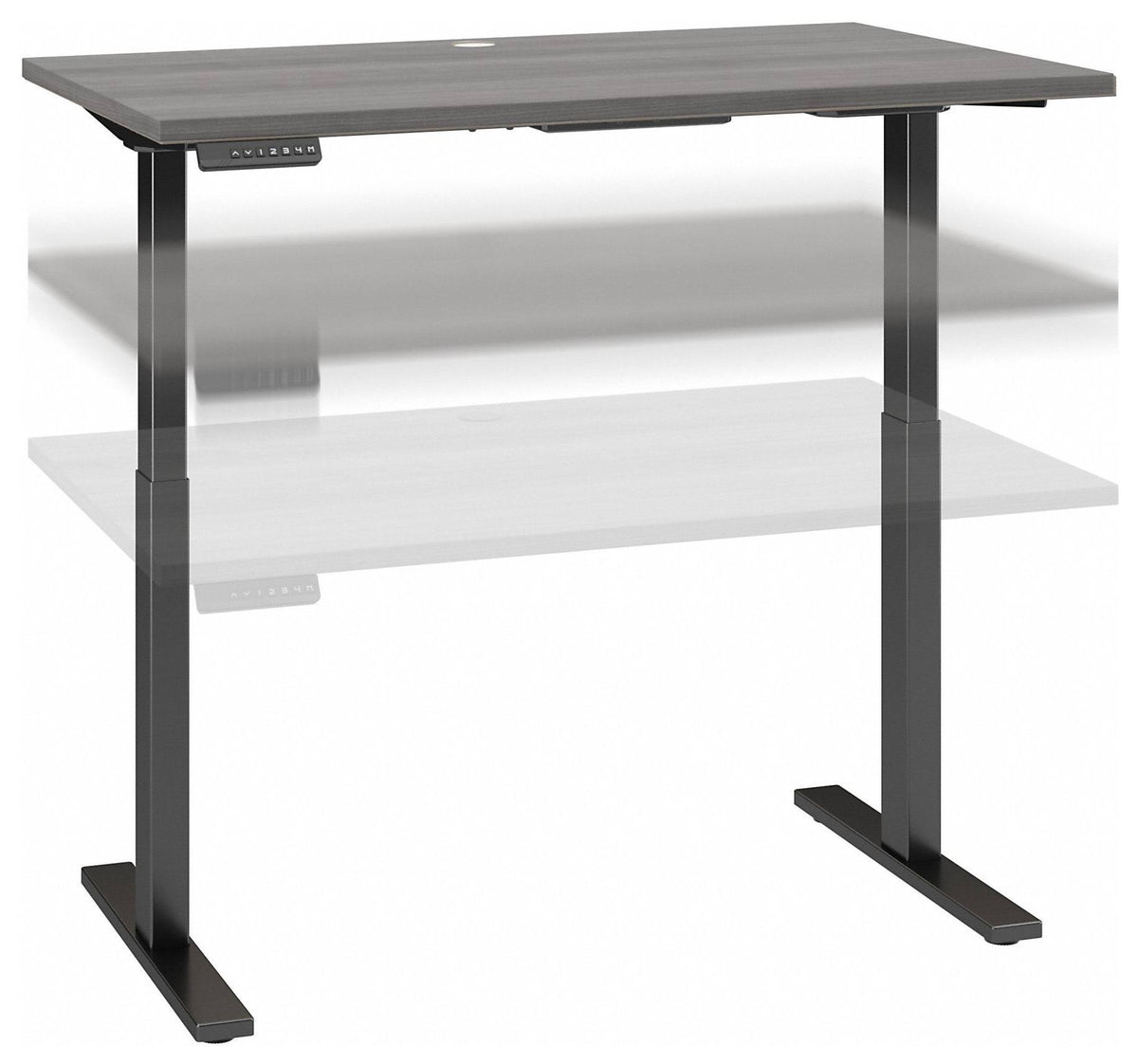 Electric Height Adjustable Standing Desk in Platinum Gray with Black Base Q827834