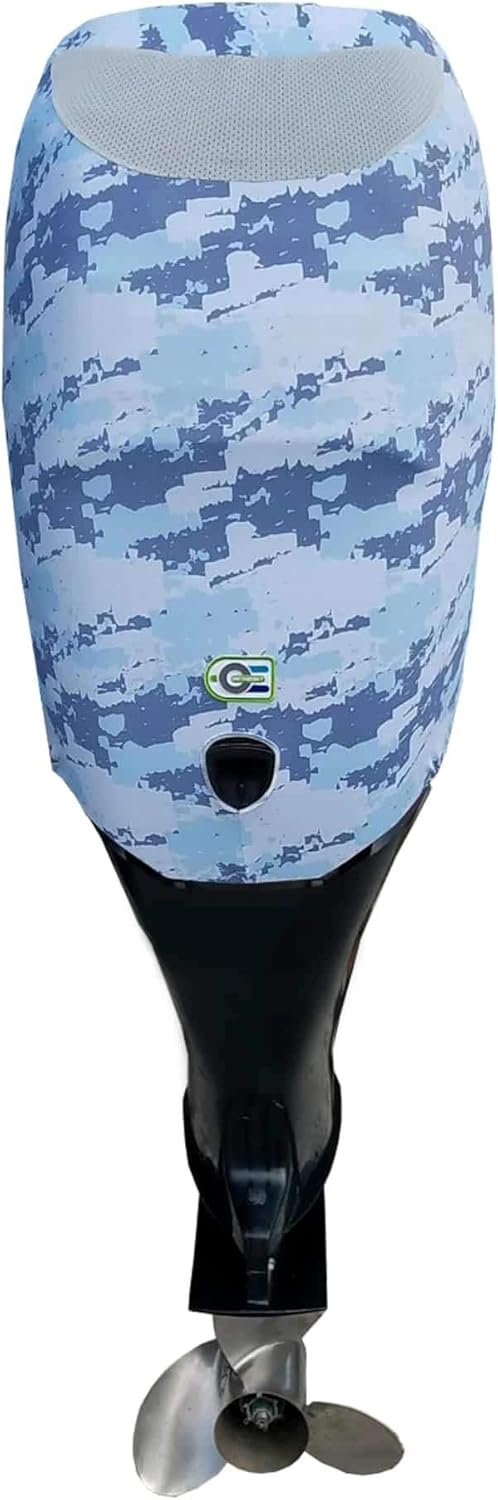 Blue Digital Camo Outboard Motor Cover P375058