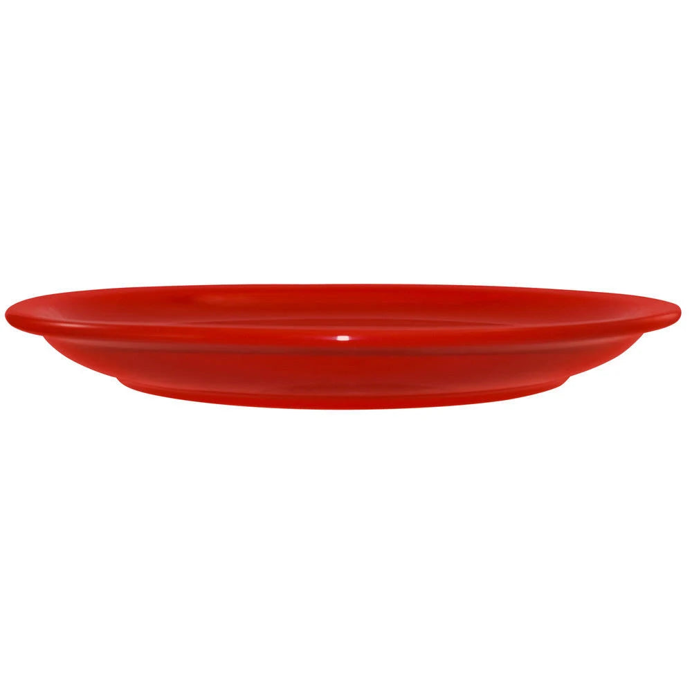 Ceramic Round Plate, Crimson Red K3689