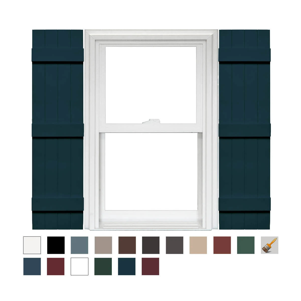 4 Board and Batten Joined Vinyl Shutters (1 Pair) 14 x 75 Midnight Blue T61098