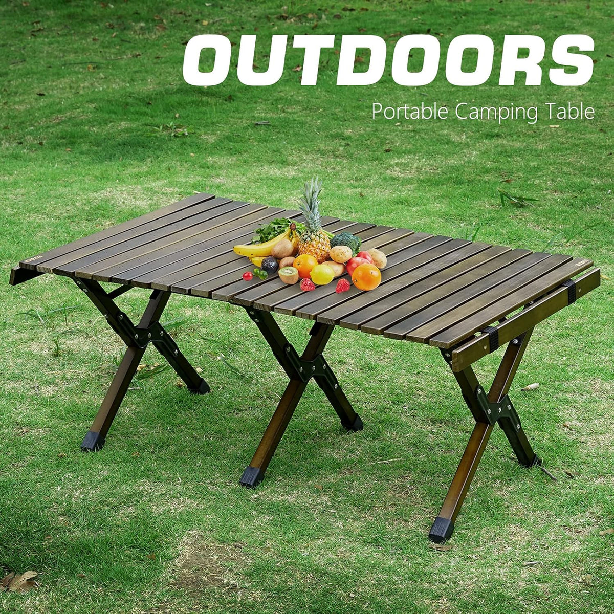 Portable Folding Wooden Camping Table with Carry Bag Z9145