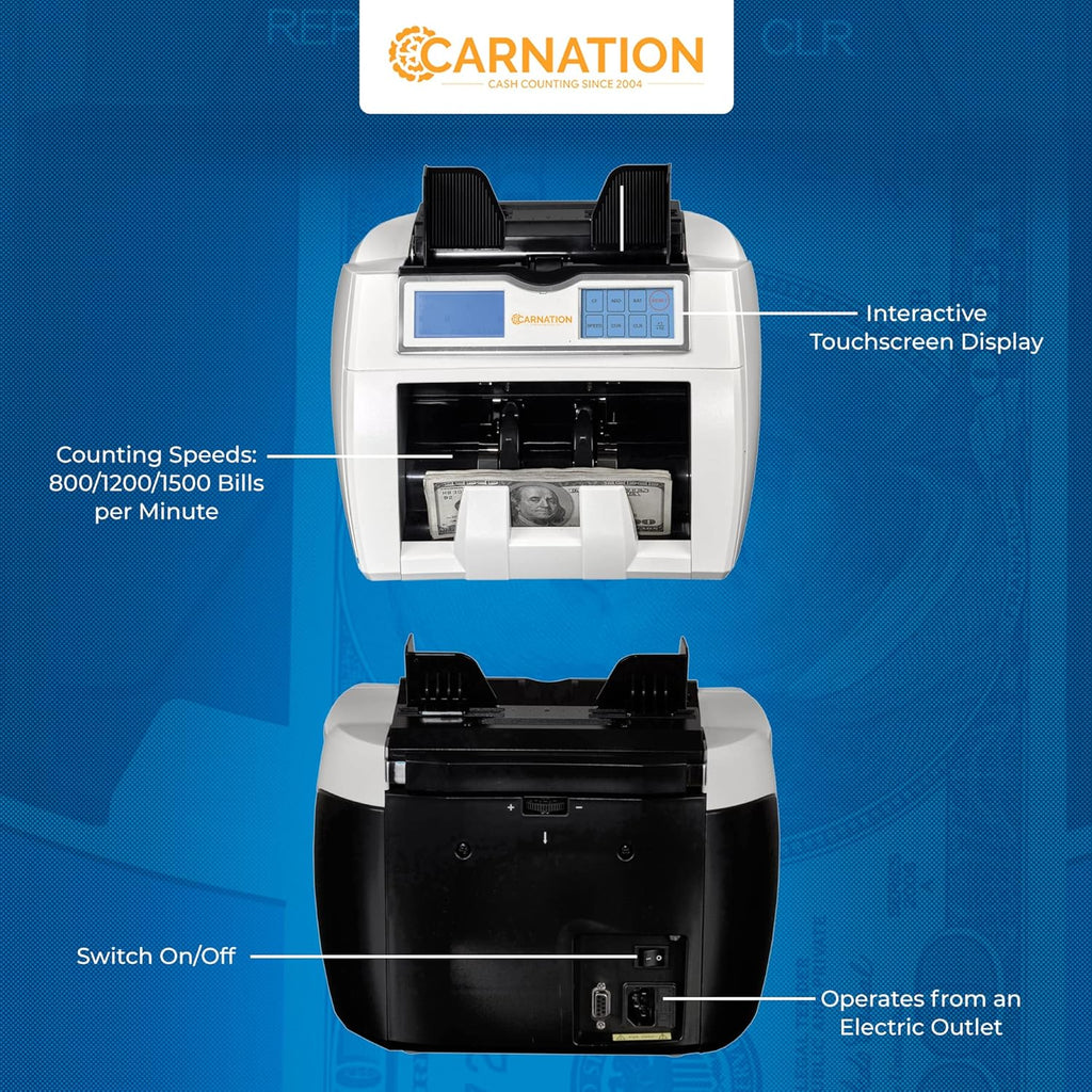 Money Counter with Counterfeit Bill Detection, Touchscreen, Multi-Currency Checker Z68023