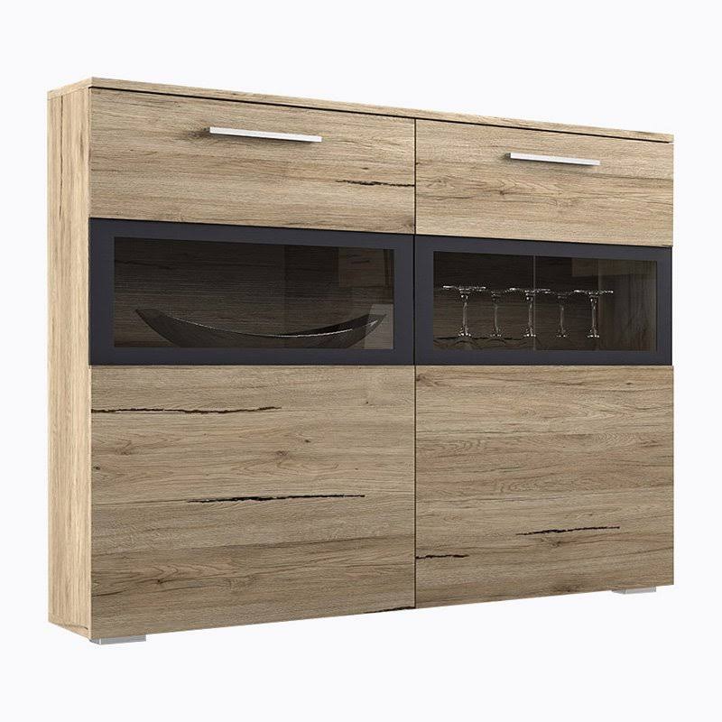 Semi-Gloss White Side Cabinet with LED R504494