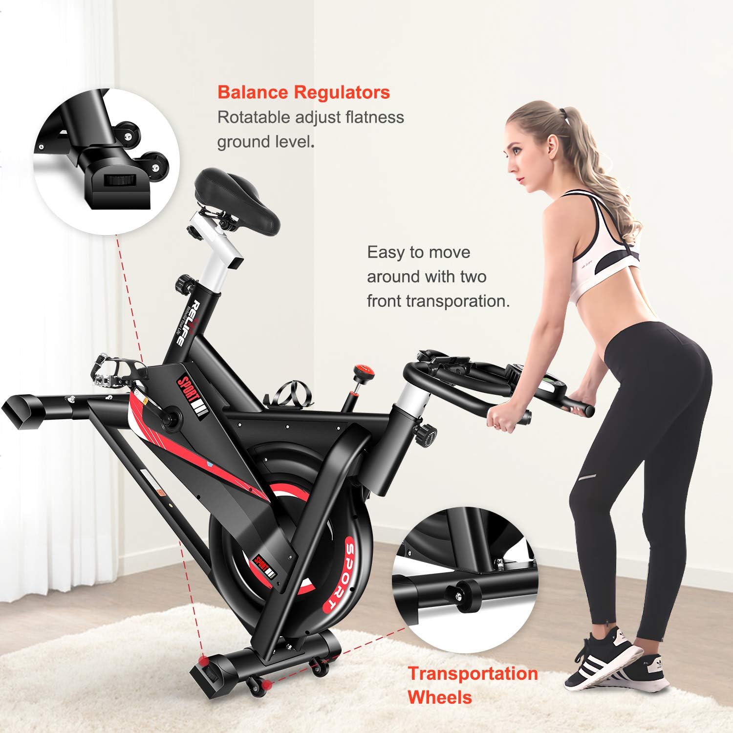 Exercise Bike Indoor Cycling Bike Stationary Flywheel Bicycle with Resistance O535450