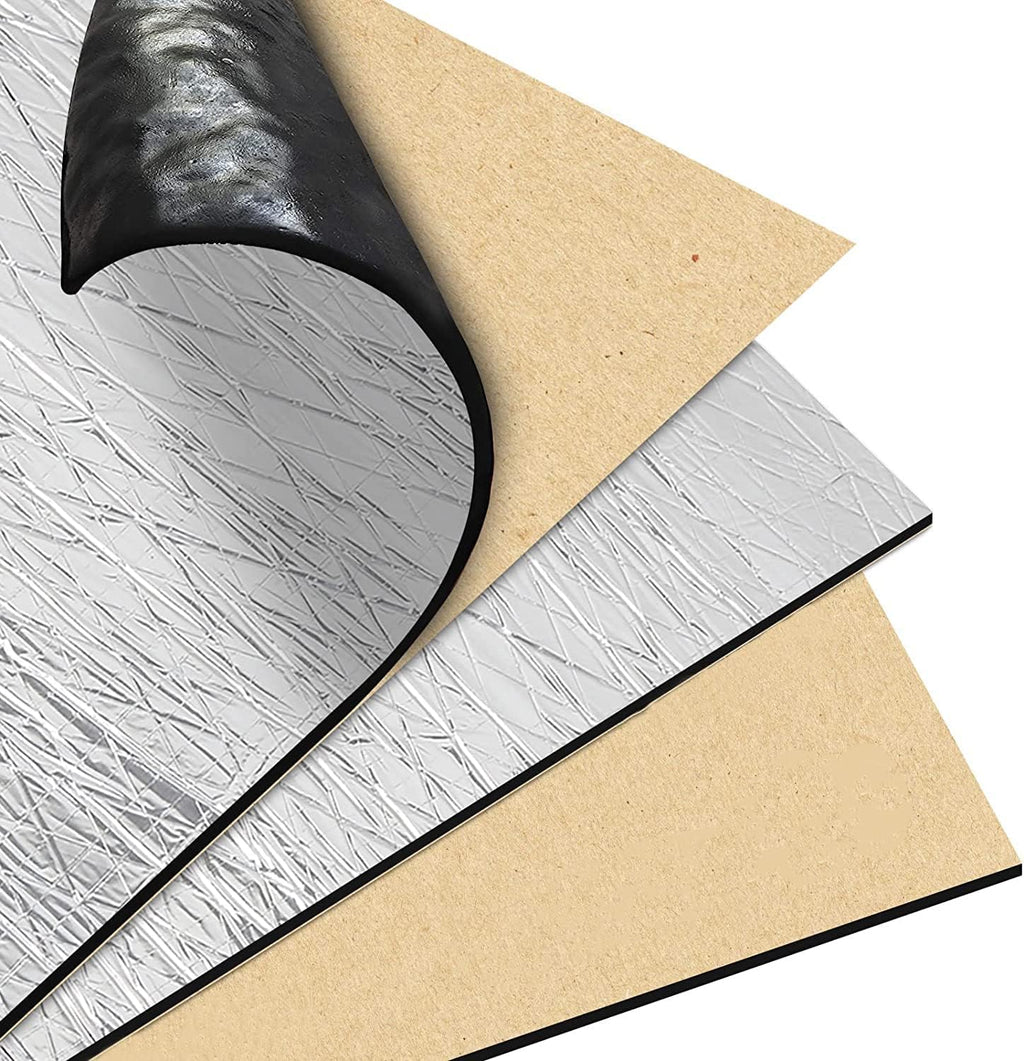 196 mil 36 sqft Car Sound Deadener Aluminum Foil Closed Cell PE Foam Damping Material 34 Pieces Pack of 2 S298974