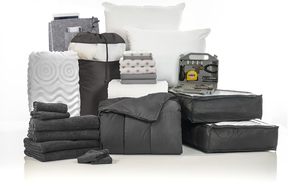 25-Piece Twin XL Bedding Bath Trunk Bundle Wonderland Gray H4318