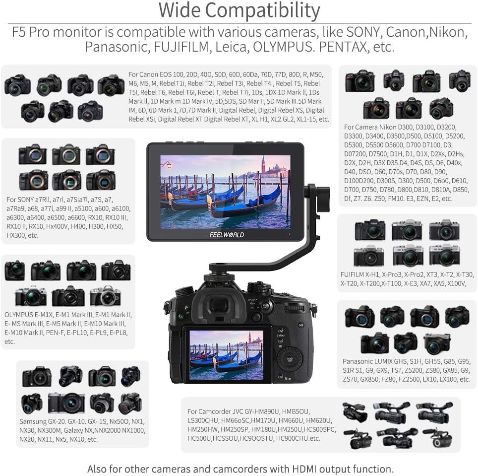 5.5 Inch Touch Screen DSLR Camera Field Monitor with 4K HDMI Input Output M9289