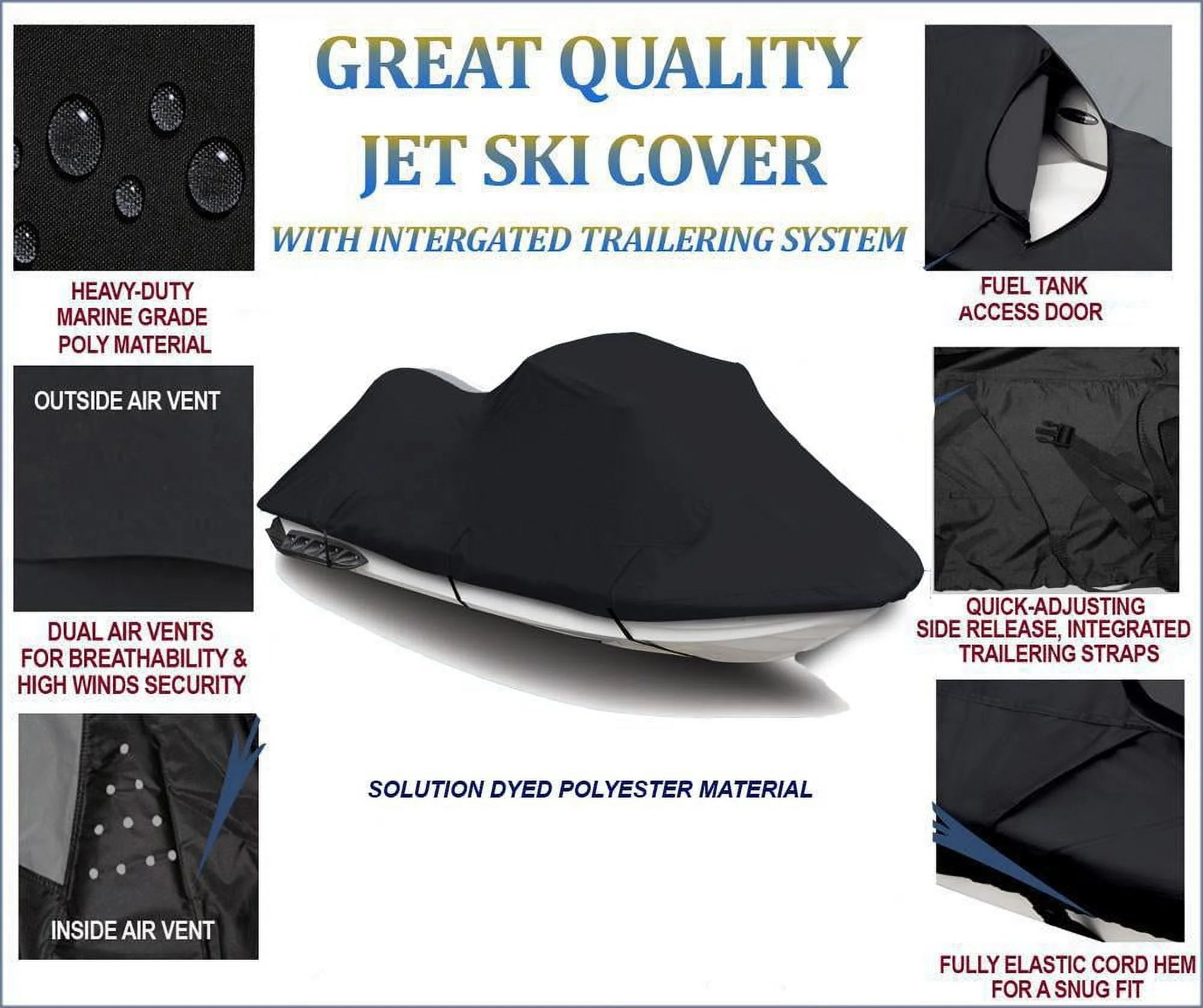 Black 600D Jet Ski Cover R896657