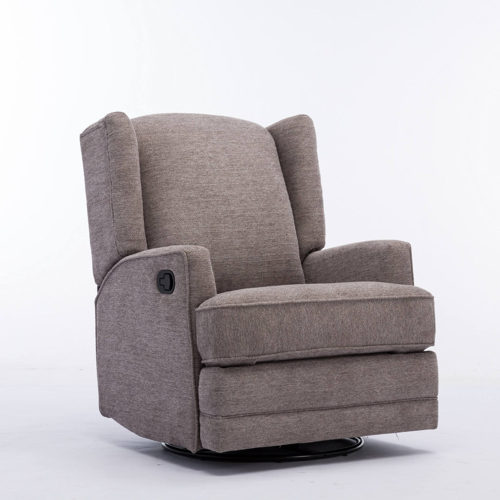 Wingback Swivel Glider Recliner, Smoke M976021