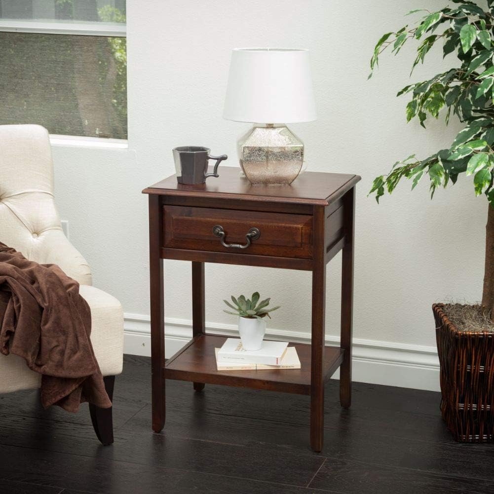 Acacia Wood Accent Table, Brown Mahogany O65623