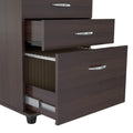 Espresso Melamine and Engineered Wood File Cabinet with 3 Drawer Y578
