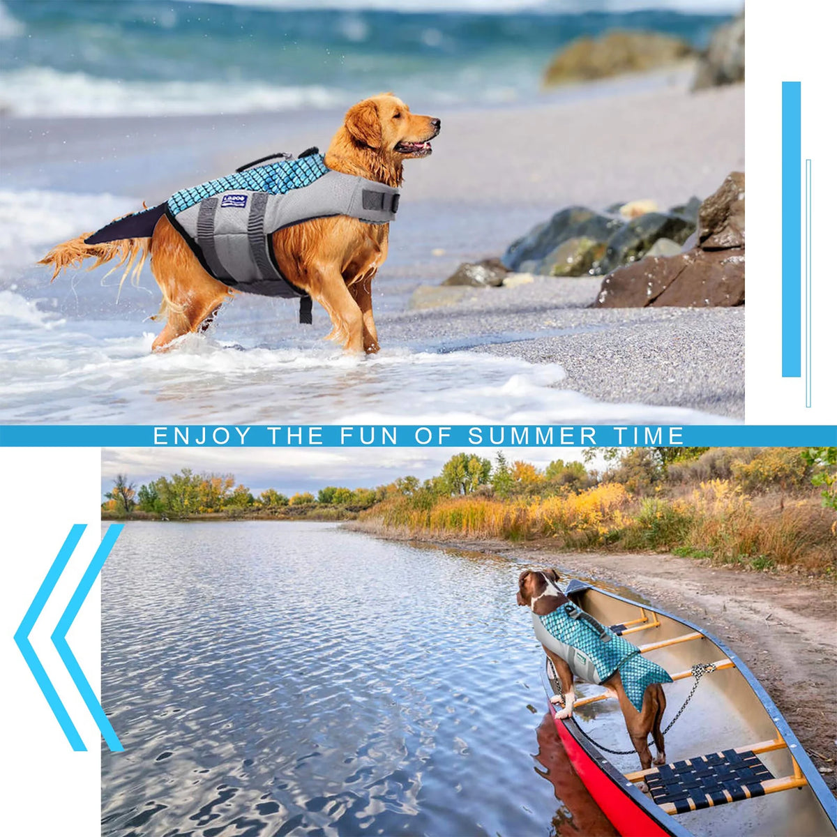 Reflective Adjustable Dog Life Jacket with Rescue Handle N701176