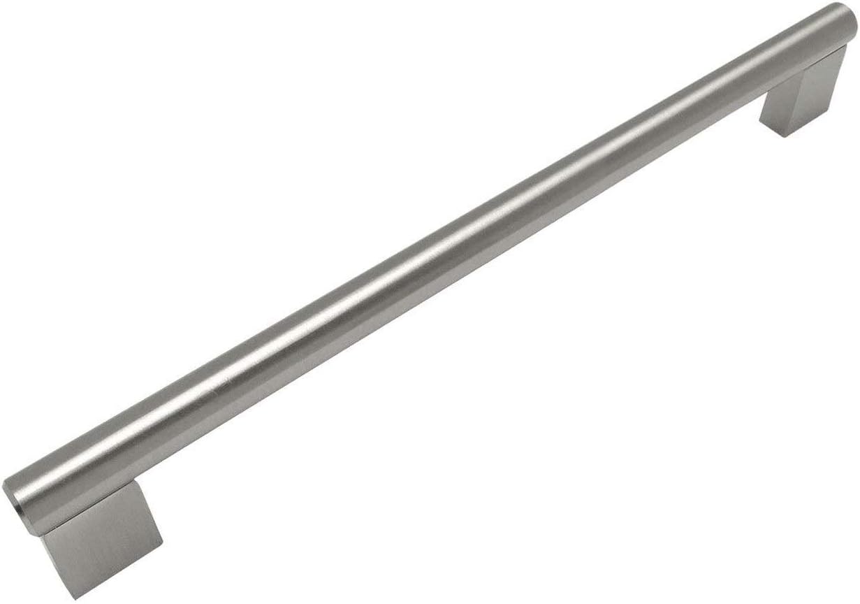 10 Pack Satin Nickel Bar Handle Pull, 8-7/8 Inch Hole Centers V35216