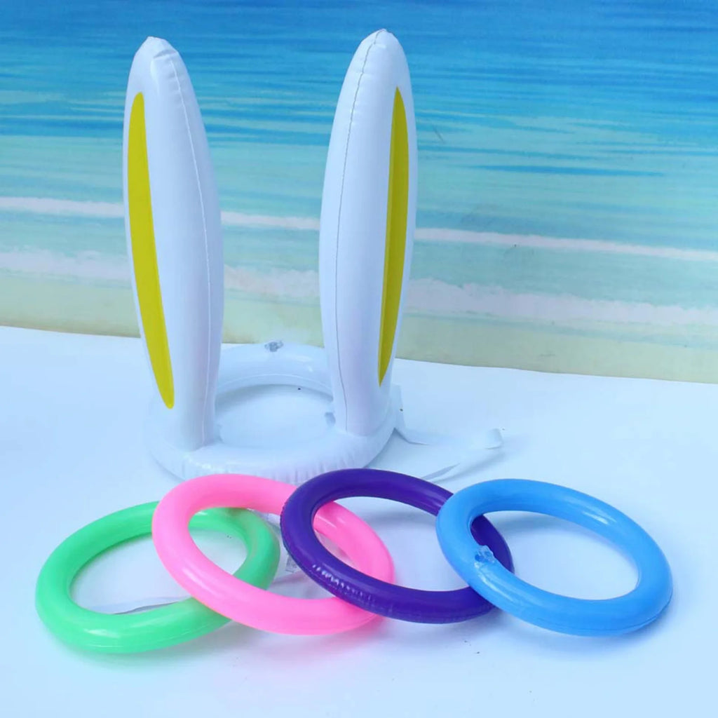 Easter Inflatable Bunny Ear Ring Toss Game Kit with Handheld Pump H652066