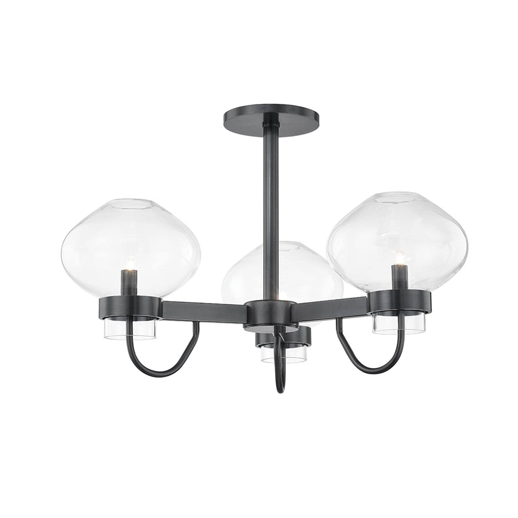 Old Bronze 3-Light Semi Flush I490154