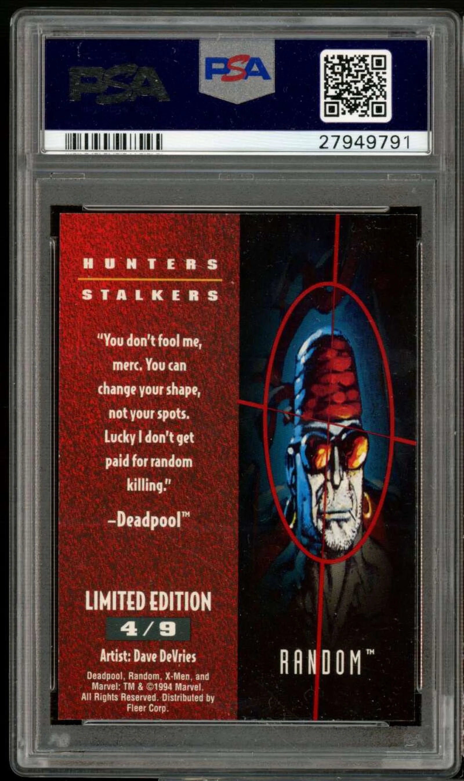 1995 Ultra X-Men #4 PSA 9 Card M4150
