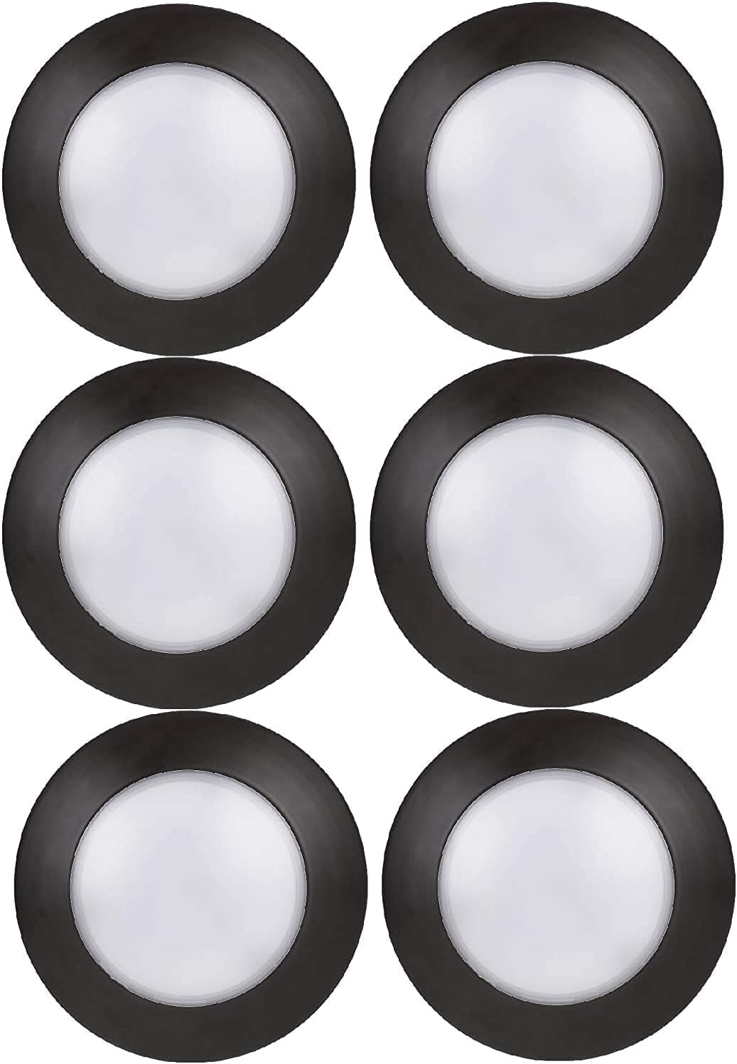 6 Pack Dimmable LED Disk Light, 10.5W, 2700K Warm White, Bronze Trim B99396