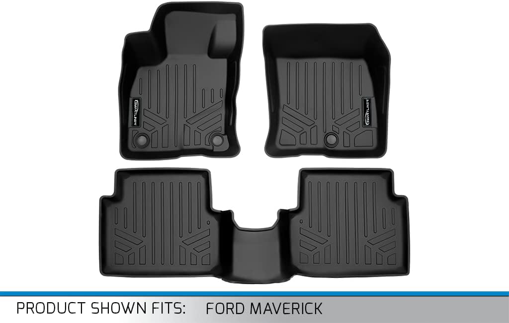 Black 2 Row Floor Mat Liner Set for Ford Maverick C230579