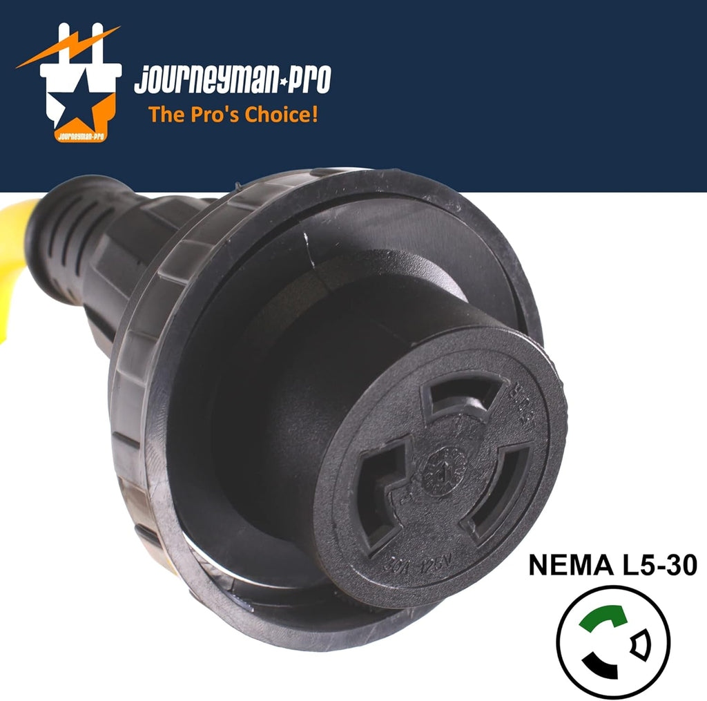 30A RV Power Extension Cord, 50 Feet, 125V, 30 AMP, Twist Lock Y20416