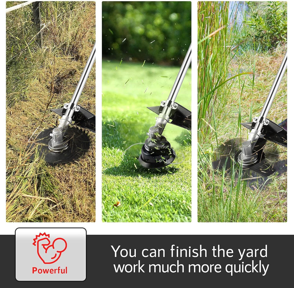 58CC 2-Cycle Gas Powered String Trimmer with 4 Detachable Head Straight Shaft Weed Wacker H160532