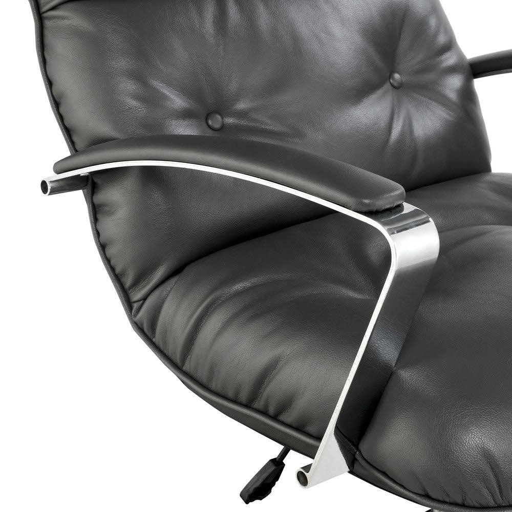 Grey Tufted Leatherette Office Chair S242