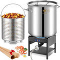 84QT Stainless Steel Seafood Boil Pot with Propane Fryer F605