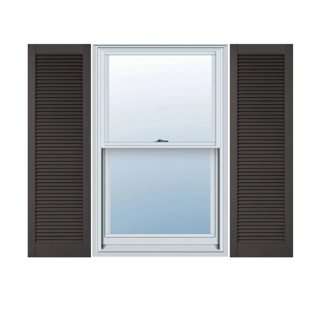 Lifetime Vinyl Louver Shutters per Pair, 18 x 44 R89013