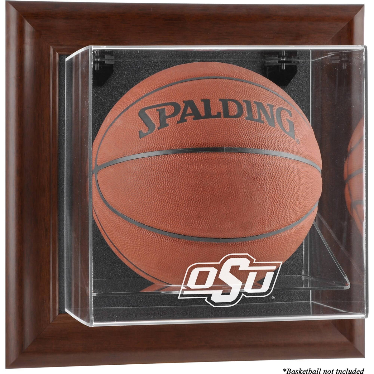 Brown Framed Wall-Mountable Basketball Display Case N380711