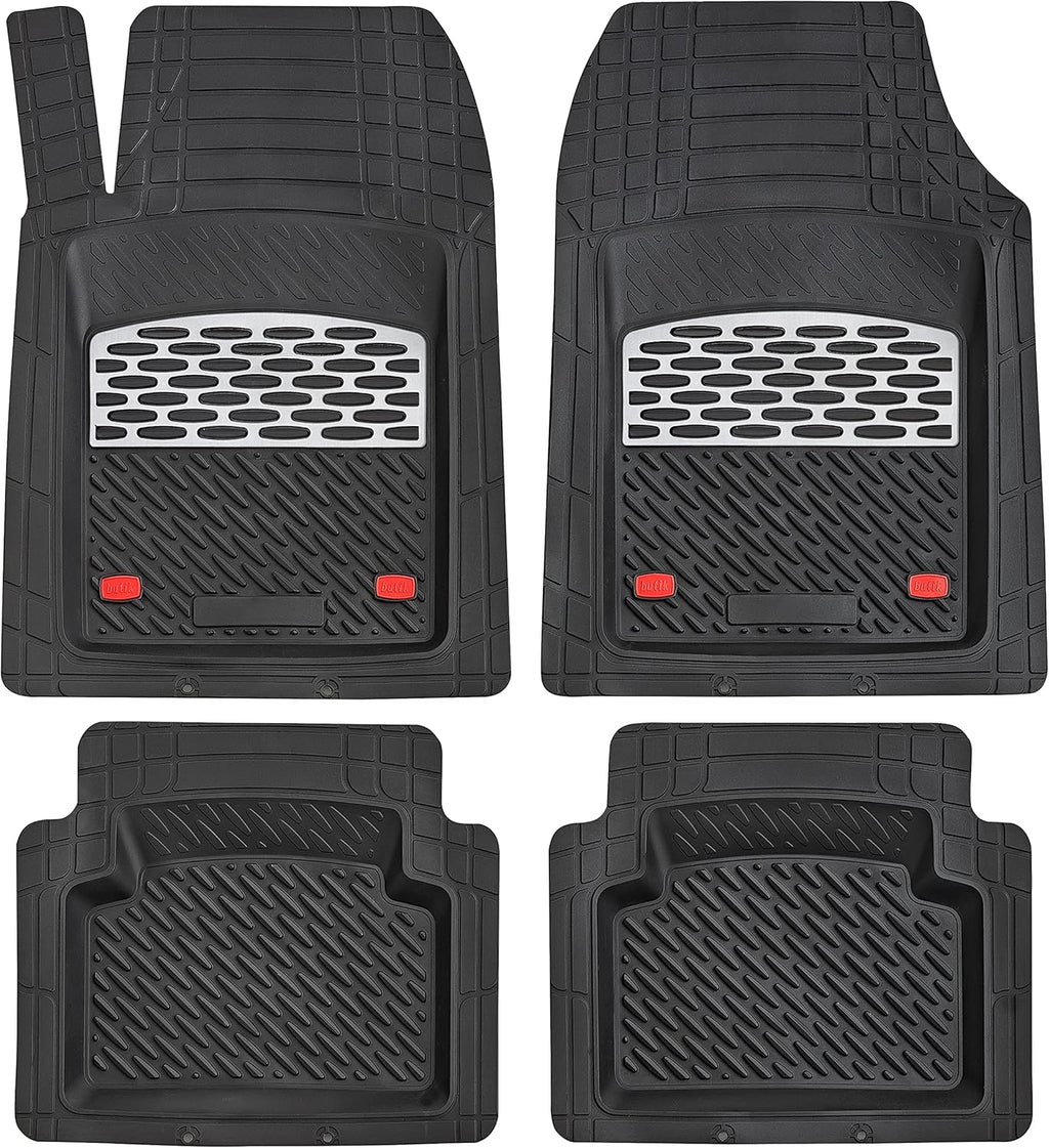 Silver 5-Piece Heavy-Duty Automotive Floor Mat Z786441