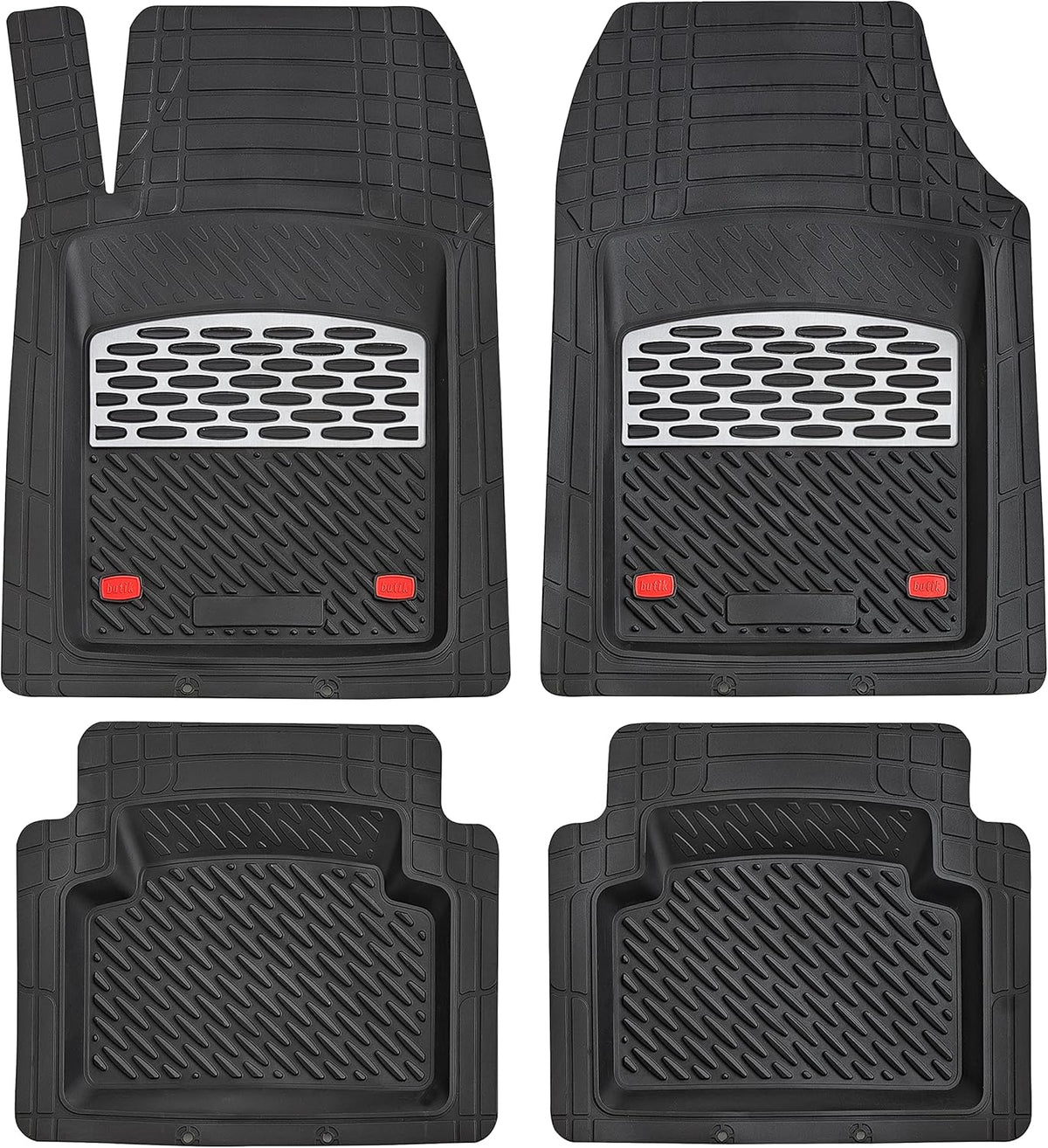 Silver 5-Piece Heavy-Duty Automotive Floor Mat Z786441