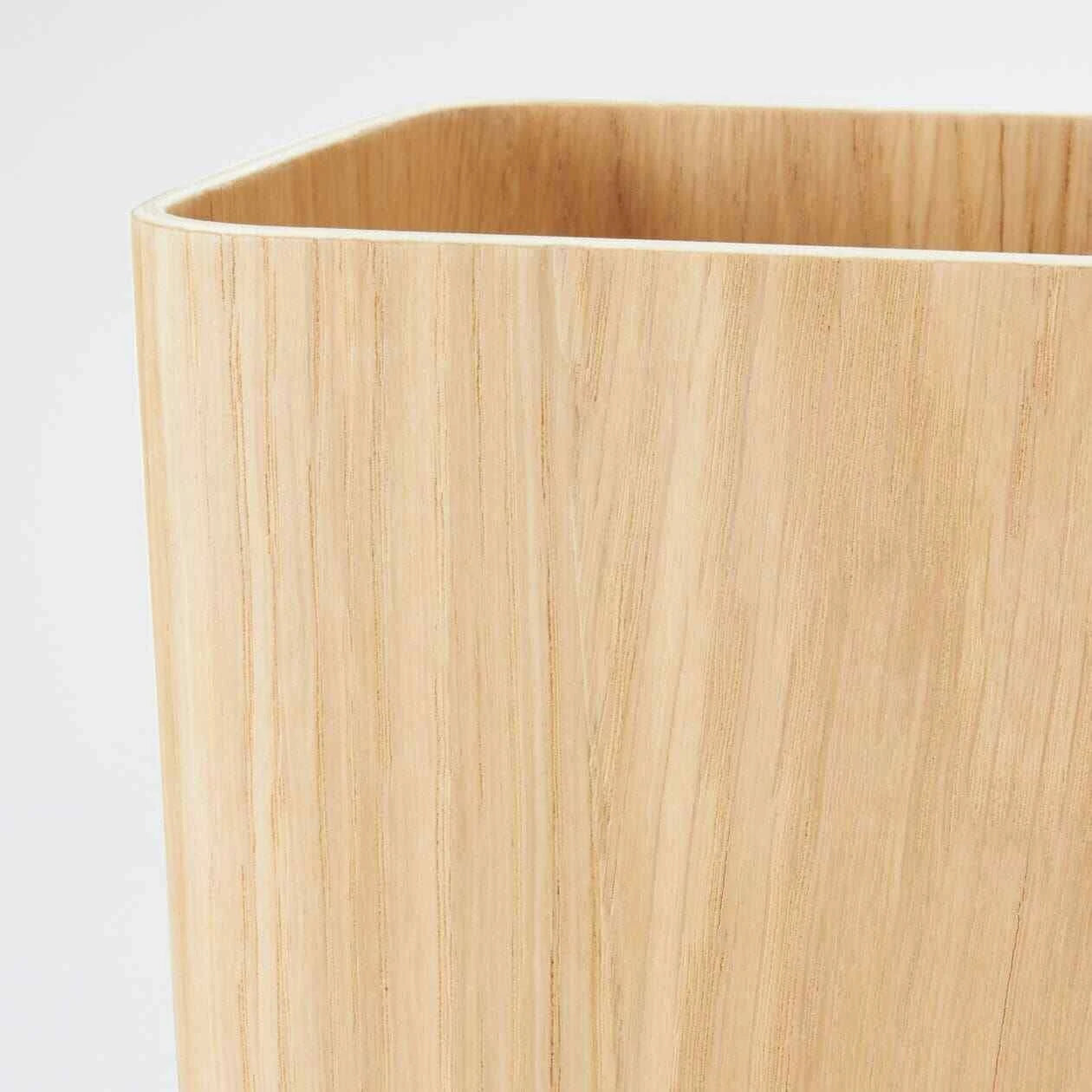 Oak Wood Trash Can with Lid D737340