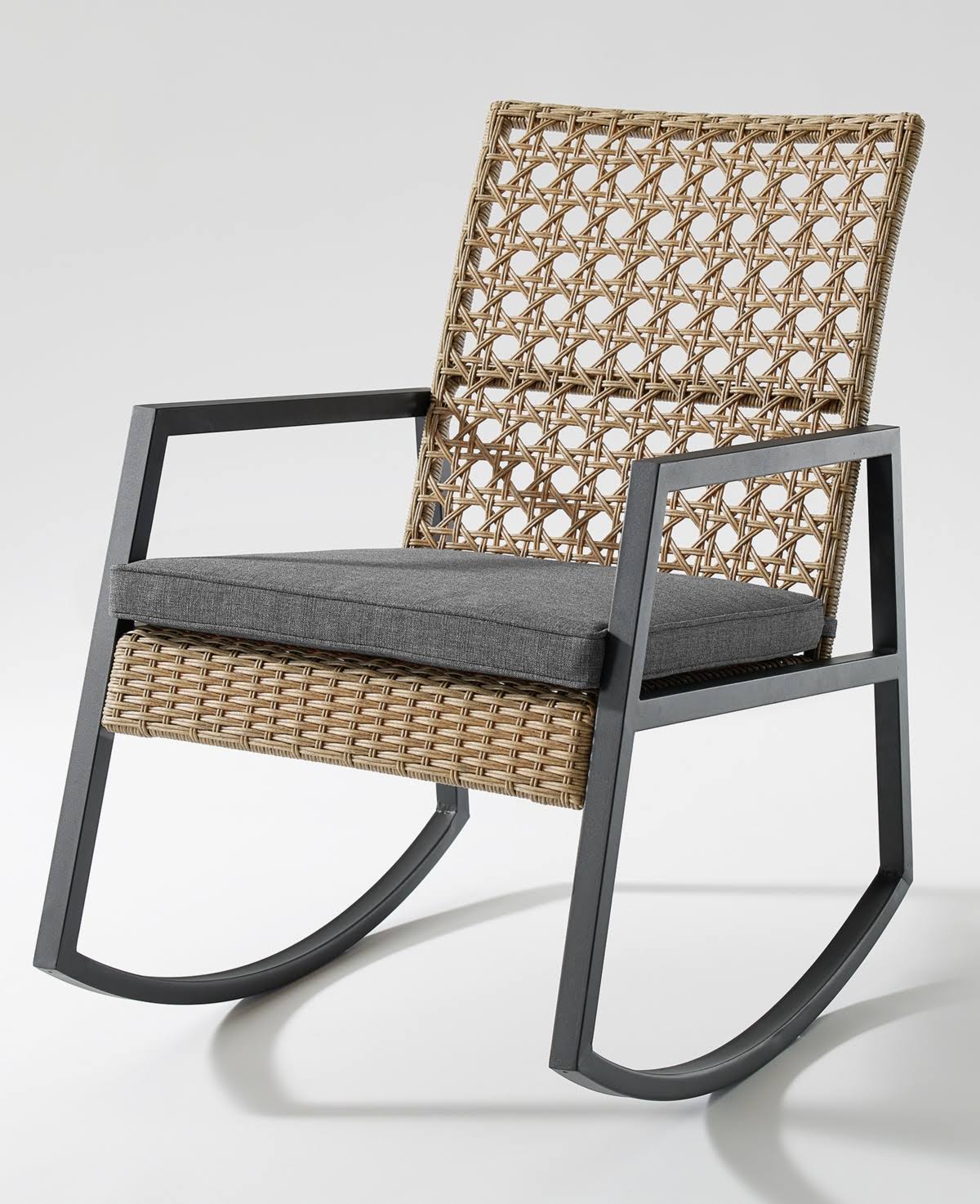 Dark Brown Patio Rattan Rocking Chair V94148