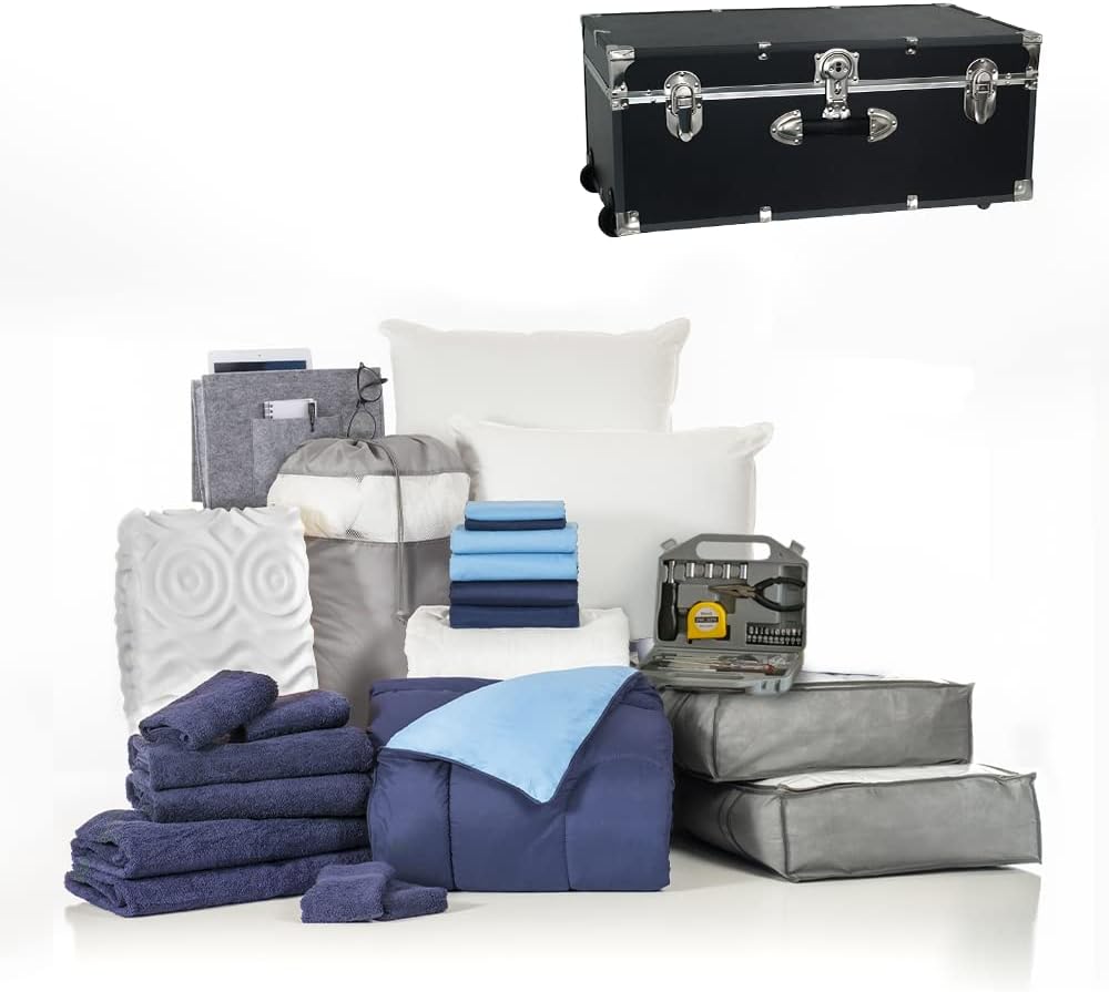 25-Piece Twin XL Bedding Bath Trunk Bundle Wonderland Gray H4318