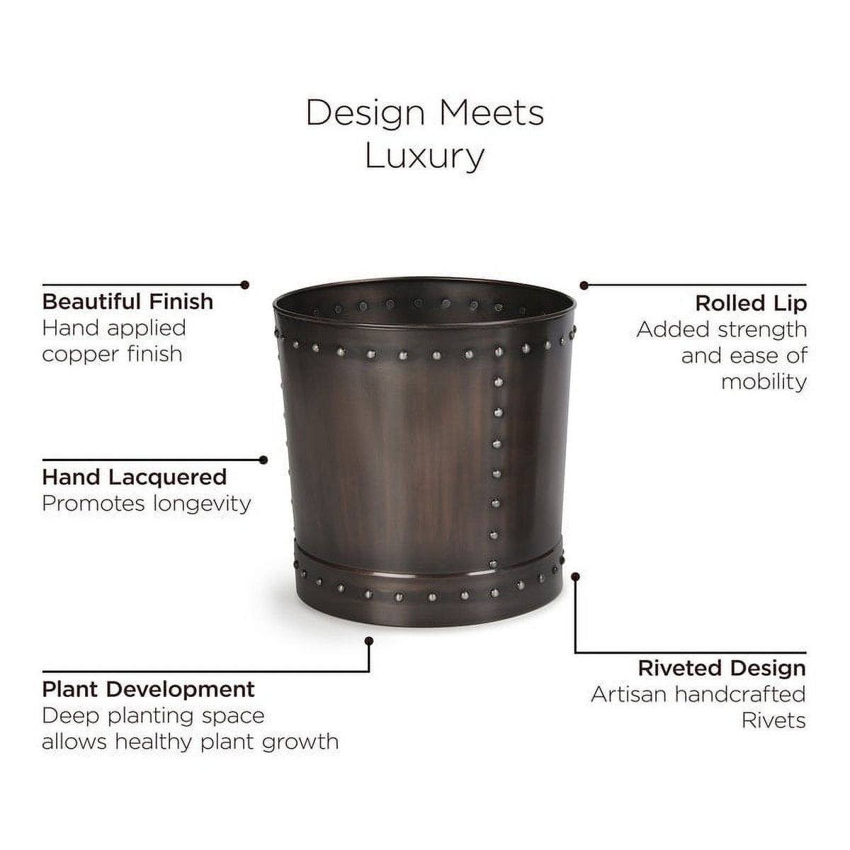 Large Riveted Bronze Planter Set of 2 L113