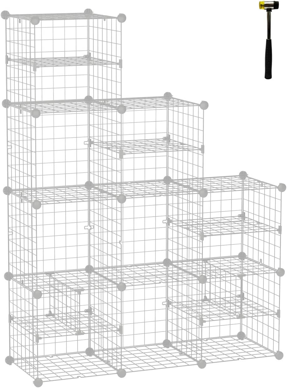 White Pack of 2 Wire Cube Storage Organizer B810