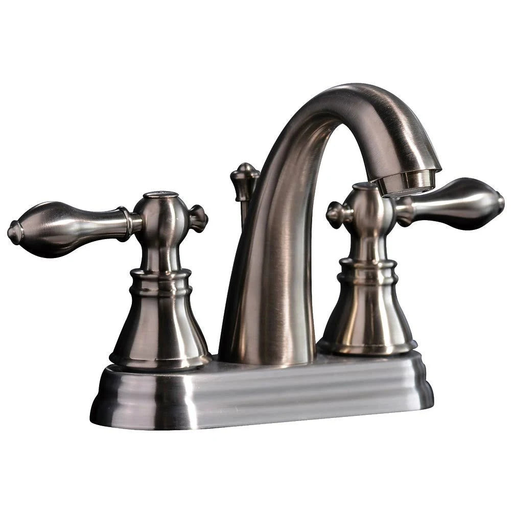 Satin Nickel Two-Handle Centerset Lavatory Faucet with Pop-Up E29972