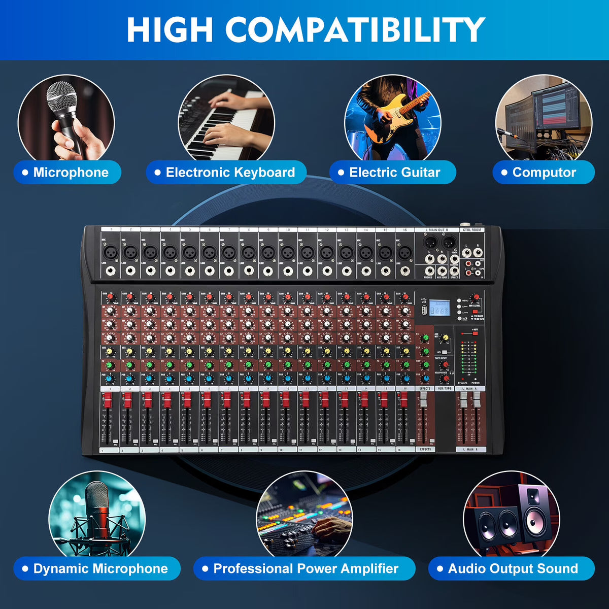 16 Channel Bluetooth Digital Sound Mixer S7669