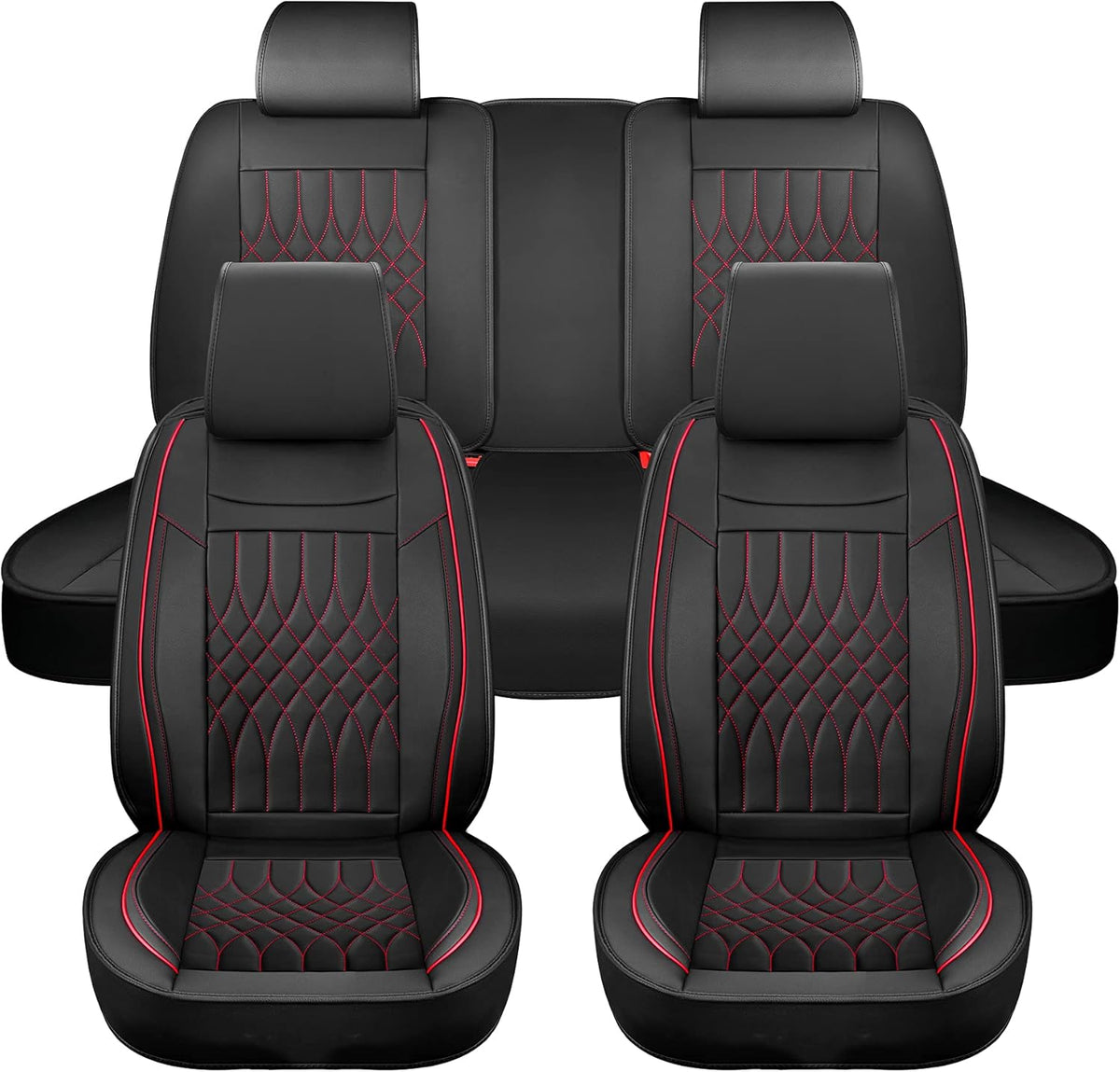 Gray Leatherette Car Seat Covers Full Set 5 Pcs Waterproof U9705