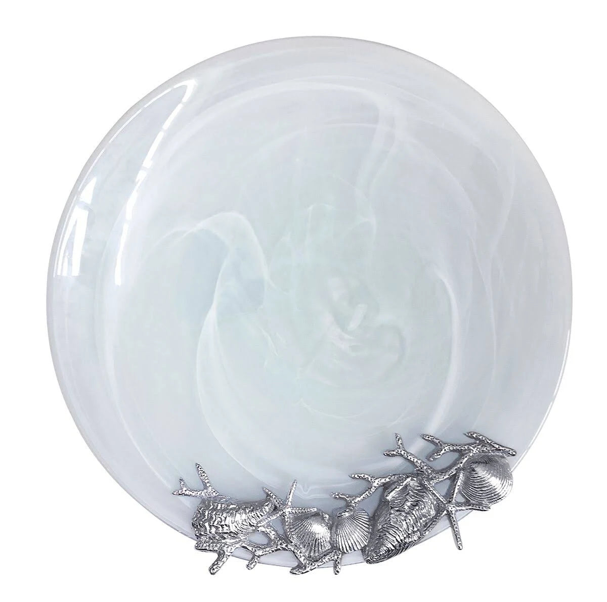 White Shell Alabaster Platter Q6915