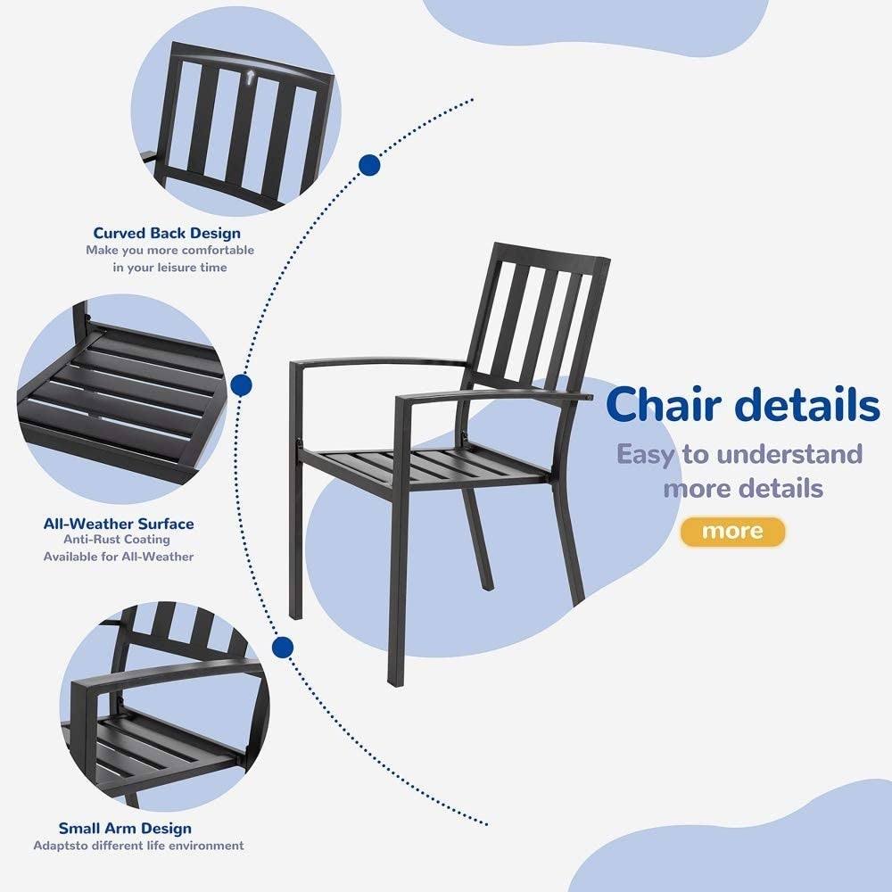 3 Piece Black Metal Outdoor Bistro Set F54086